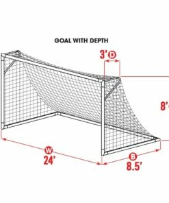 Kwik Goal 8'x24'x3'x8.5' Official Soccer Net, 3mm, WHITE, 3B1621 -Deals Soccer Store a11 535 new diag