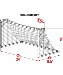Kwik Goal 8'x24'x3'x8.5' Official Soccer Net, 3mm, WHITE, 0050AW -Deals Soccer Store a11 536 new diag