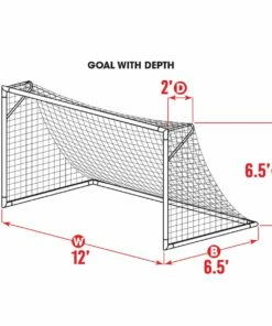 Kwik Goal 6.5'x12'x2'x6.5' Soccer Net, 3mm, WHITE, 3B5821 -Deals Soccer Store a11 539 new diagram