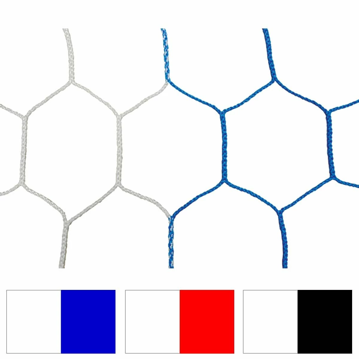 Jaypro 8'x24'x4'x10' Two-Toned HEX Official Soccer Nets, 5mm, SN-2 (pair) White/Black 1 Jaypro 8'x24'x4'x10' Two-Toned HEX Official Soccer Nets, 5mm, SN-2 (pair) White/Black