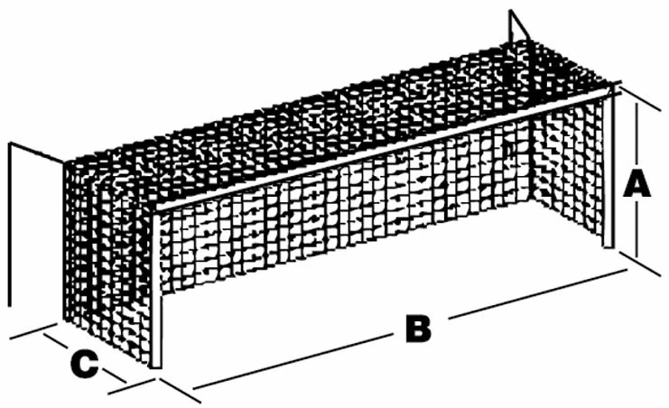 Gill 8'x24'x6.5'x6.5' 6mm Braided Hexagon Box Soccer Nets 2 Gill 8'x24'x6.5'x6.5' 6mm Braided Hexagon Box Soccer Nets - Image 2