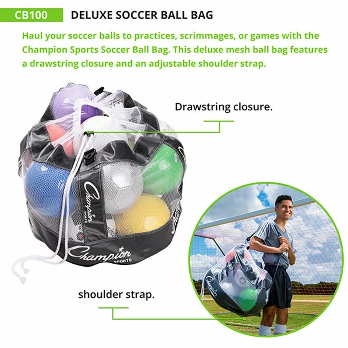 Champion Championship Soccer Ball Bag, CB100 3 Champion Championship Soccer Ball Bag, CB100 - Image 3