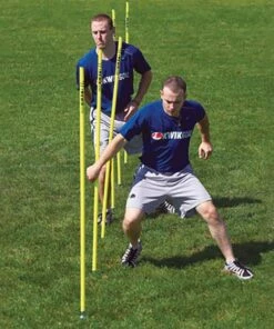 Kwik Goal set/6 Soccer Coaching Sticks w/ Steel Peg Base, 16B1001  Blue