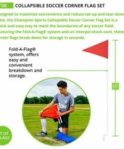 Champion Fold-A-Flag Folding Soccer Corner Flags, set of 4, SCF50 -Deals Soccer Store a11 767 new 04