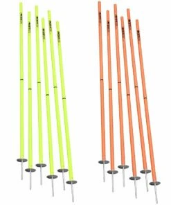 Kwik Goal Set of 6 Soccer Coaching Sticks 2 Go Hi-Vis Green