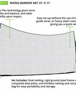 Champion 11'Hx21'W Rhino Flex Lacrosse Barrier Backstop Net -Deals Soccer Store a63 349 3