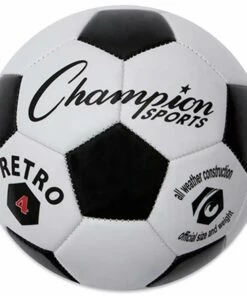 Champion Retro Black & White Soccer Ball, Size 3, 4 & 5 -Deals Soccer Store size 4