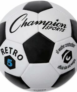 Champion Retro Black & White Soccer Ball, Size 3, 4 & 5