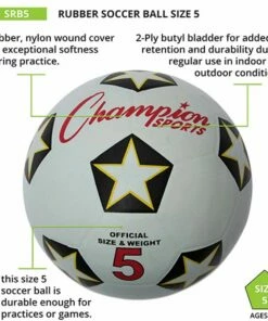 Champion Rubber Soccer Ball, Size 3, 4 & 5 -Deals Soccer Store size 5a 1