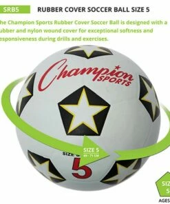 Champion Rubber Soccer Ball, Size 3, 4 & 5 -Deals Soccer Store size 5b 1